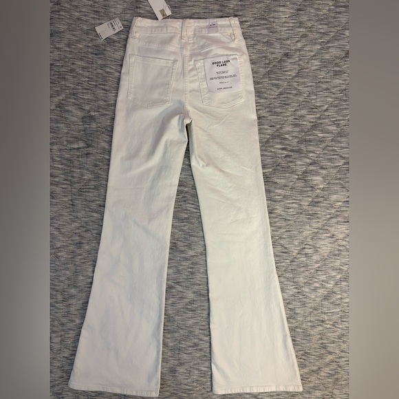Good American Good Legs Mid-Rise Flare Jeans in White001 Size 2/26 NWT - - Picture 5 of 10